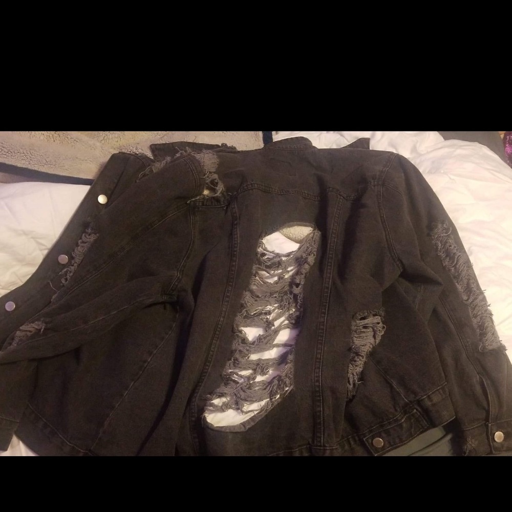 Cute distressed jean jacket